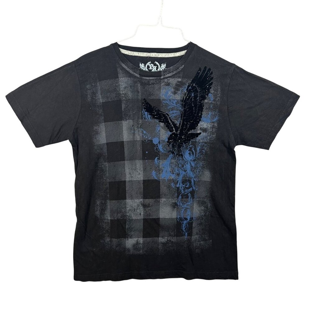 Toxic Hazard Women's Size XL Black T-Shirt Embellished Bird NWT